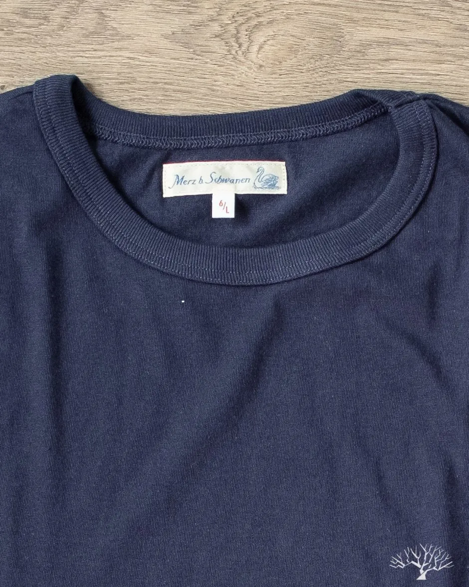 1950s Organic Cotton Crew Neck Tee - Ink Blue