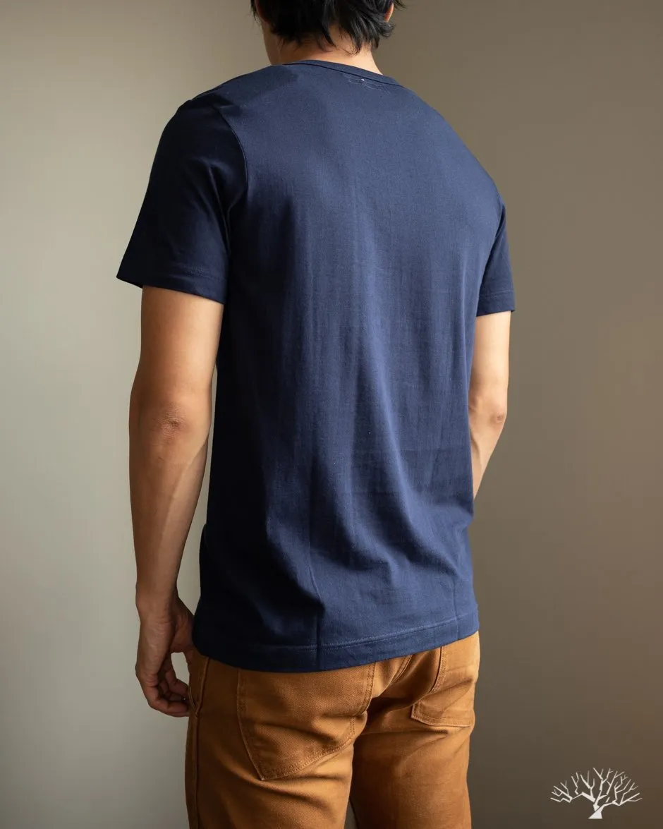 1950s Organic Cotton Crew Neck Tee - Ink Blue