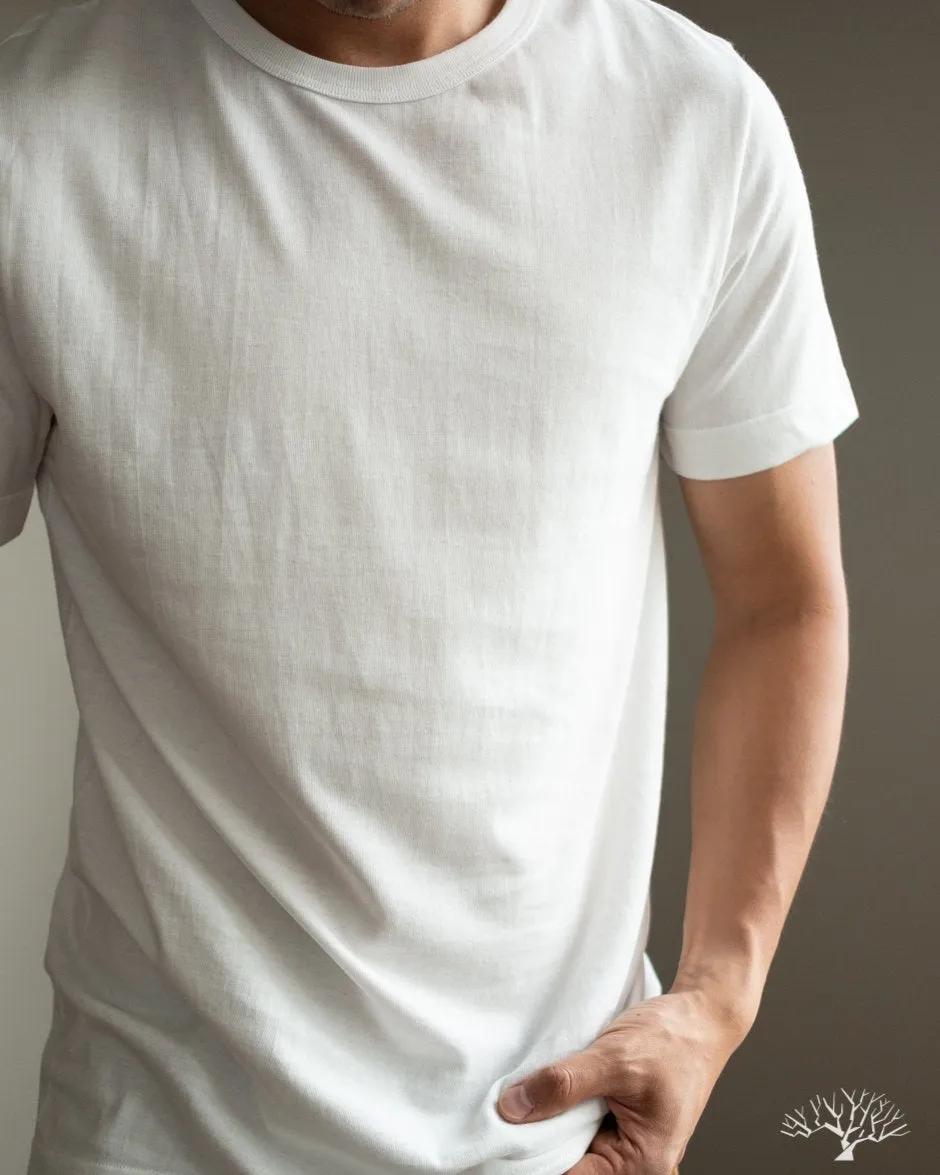 1950s Organic Cotton Crew Neck Tee - White