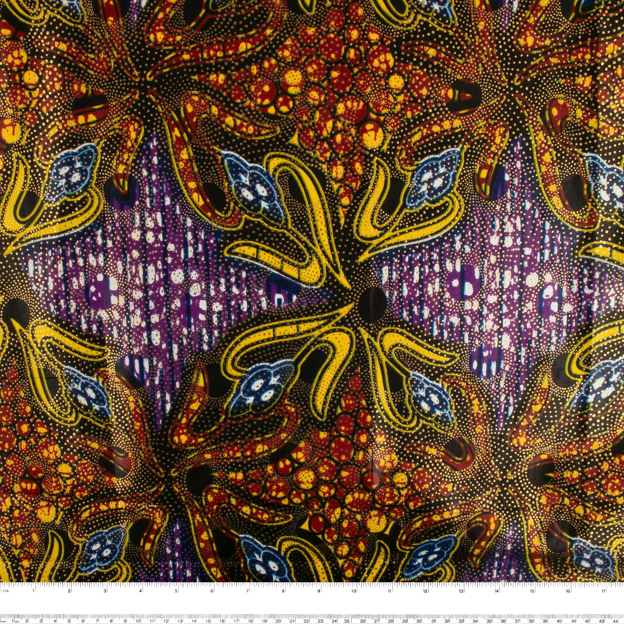 African Metallic Print - Abstract - Purple / Yellow