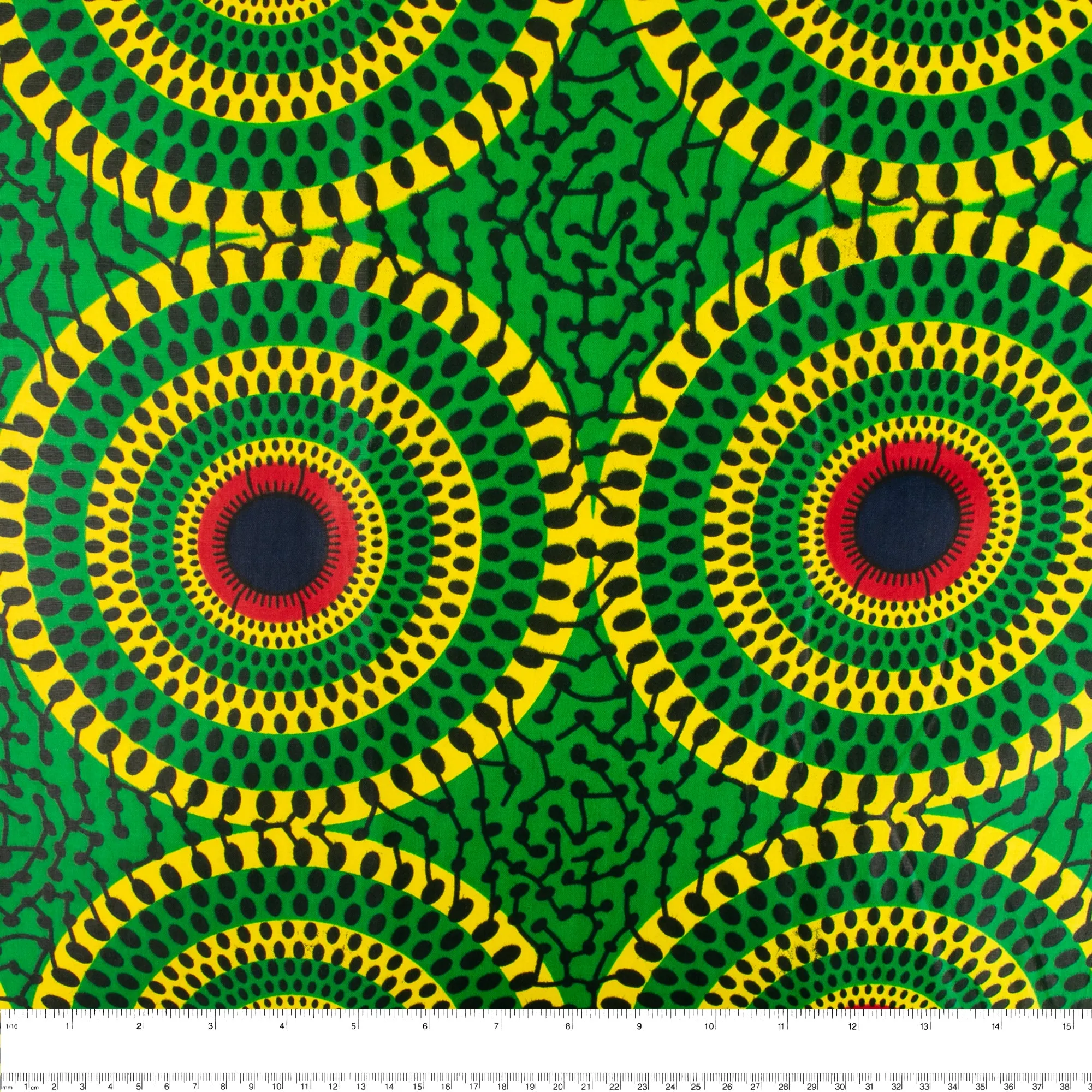 African Print - Cercles - Kelly green