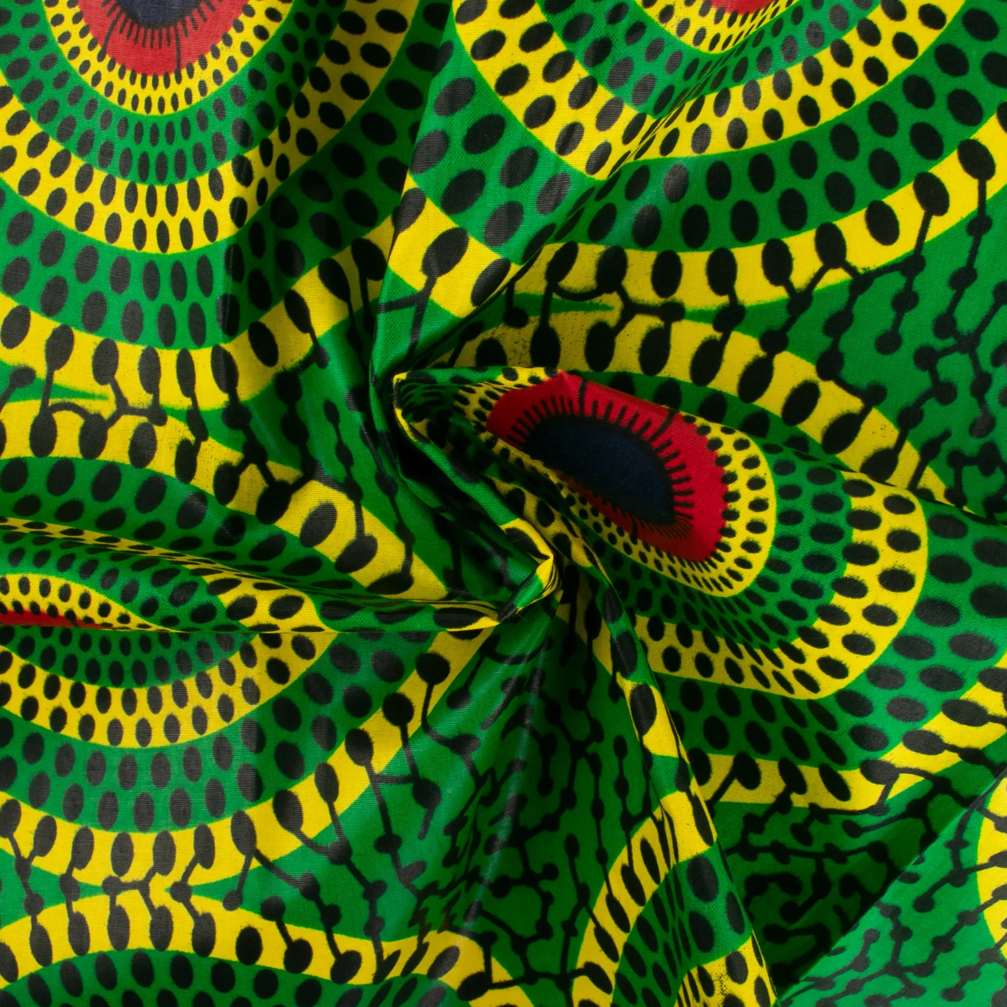 African Print - Cercles - Kelly green