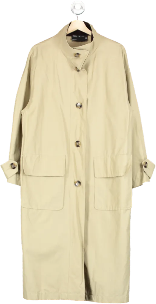 ASOS DESIGN Beige Longline Coat UK 8