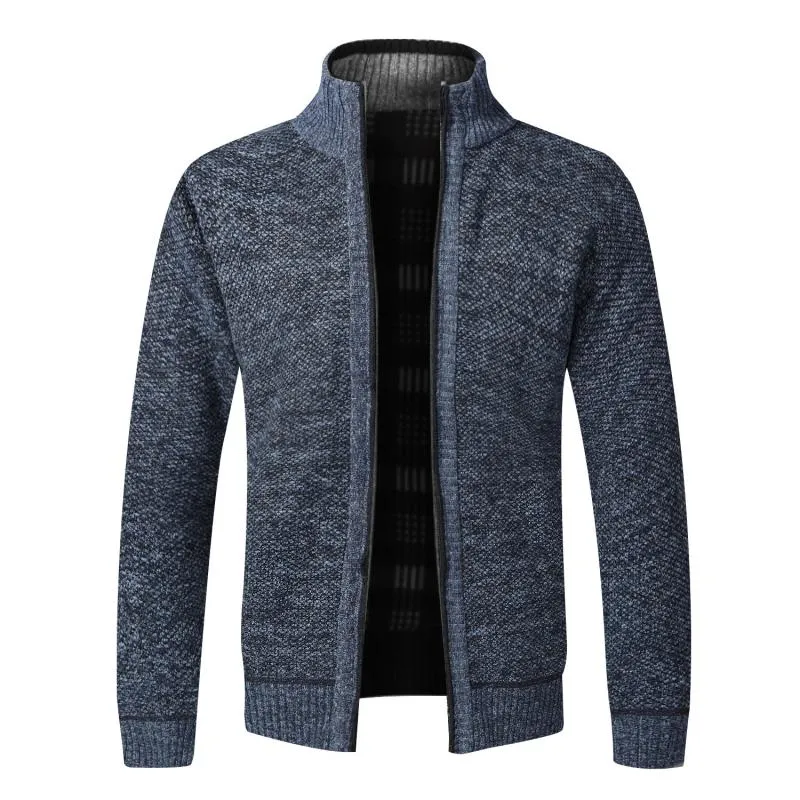 Autumn Winter Warm Cardigan Men Fleece Zipper Sweaters Jackets Mens