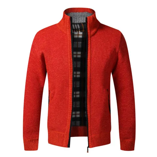 Autumn Winter Warm Cardigan Men Fleece Zipper Sweaters Jackets Mens