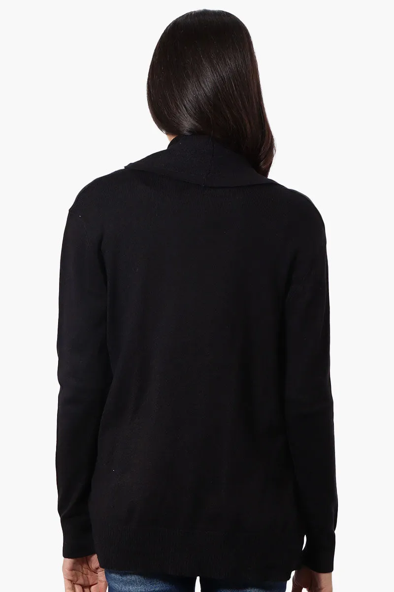 Beechers Brook Fold Over Wrap Cardigan - Black