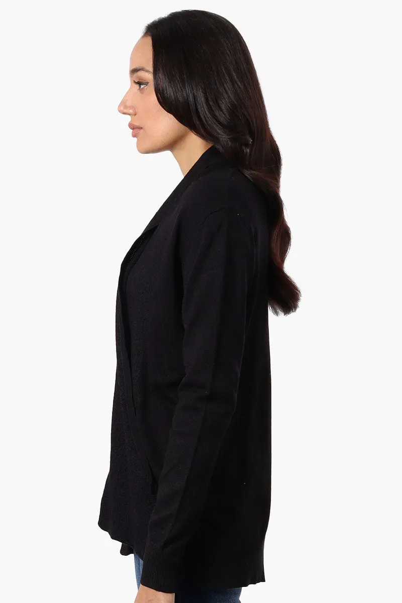 Beechers Brook Fold Over Wrap Cardigan - Black