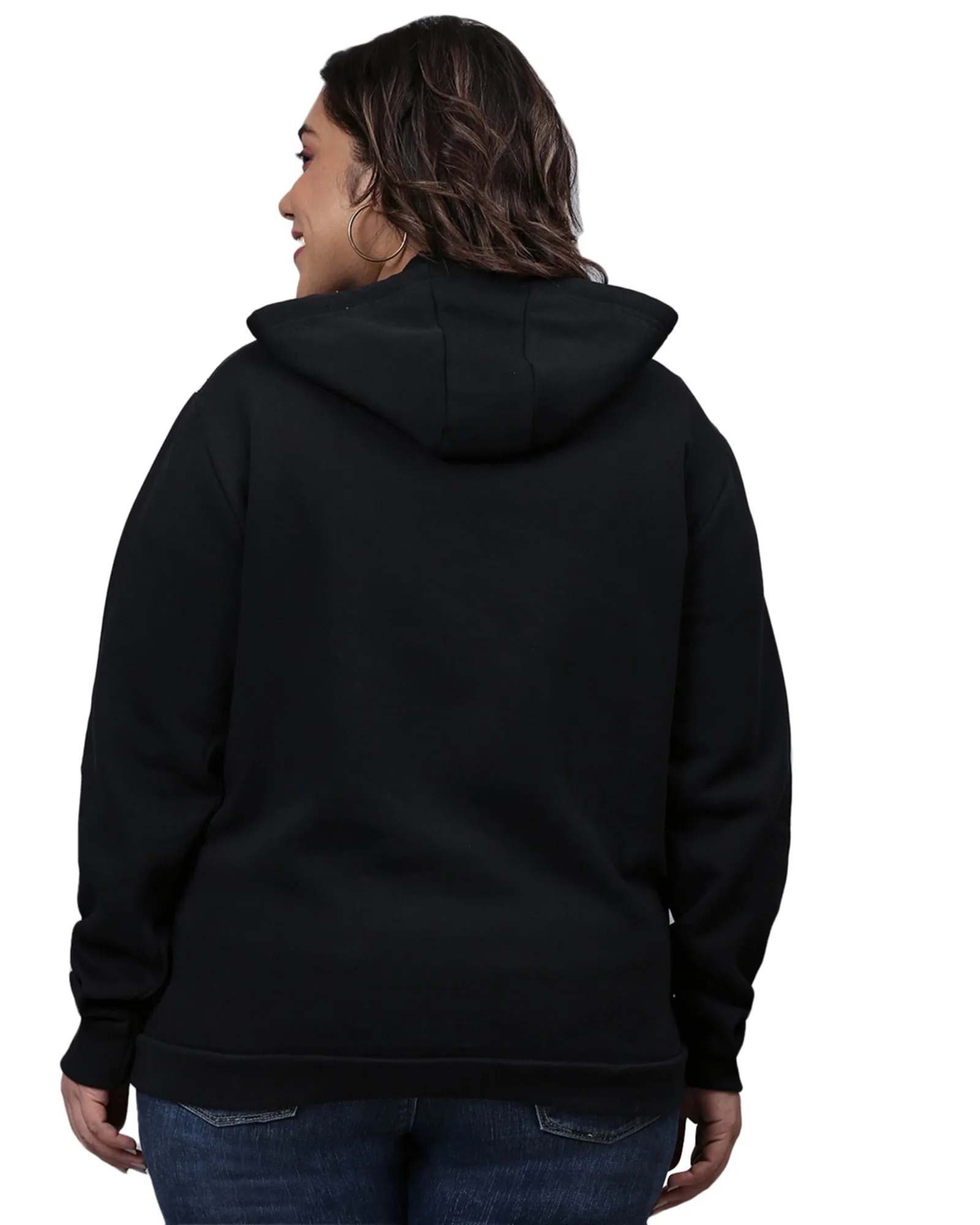 Black Hooded "Offline Society" Printed Sweatshirt | Black