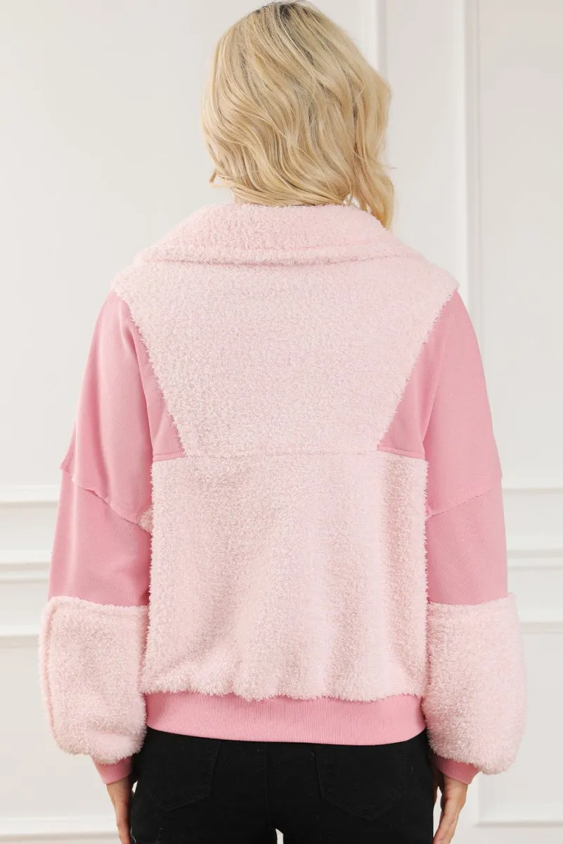 Blush Cozy Punk Zip Up Sweatshirt