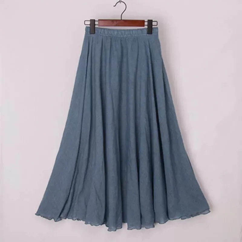 Boho Chic Pleated Long Skirt for Beach Lovers