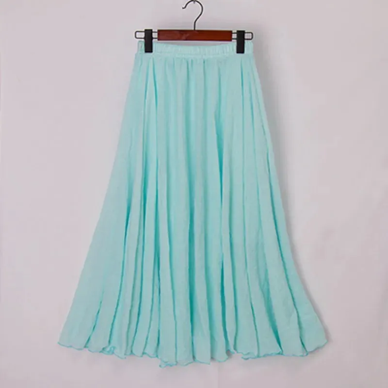 Boho Chic Pleated Long Skirt for Beach Lovers