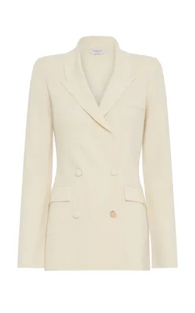 Bowen Knit Jacket in Ivory Merino Wool Cashmere