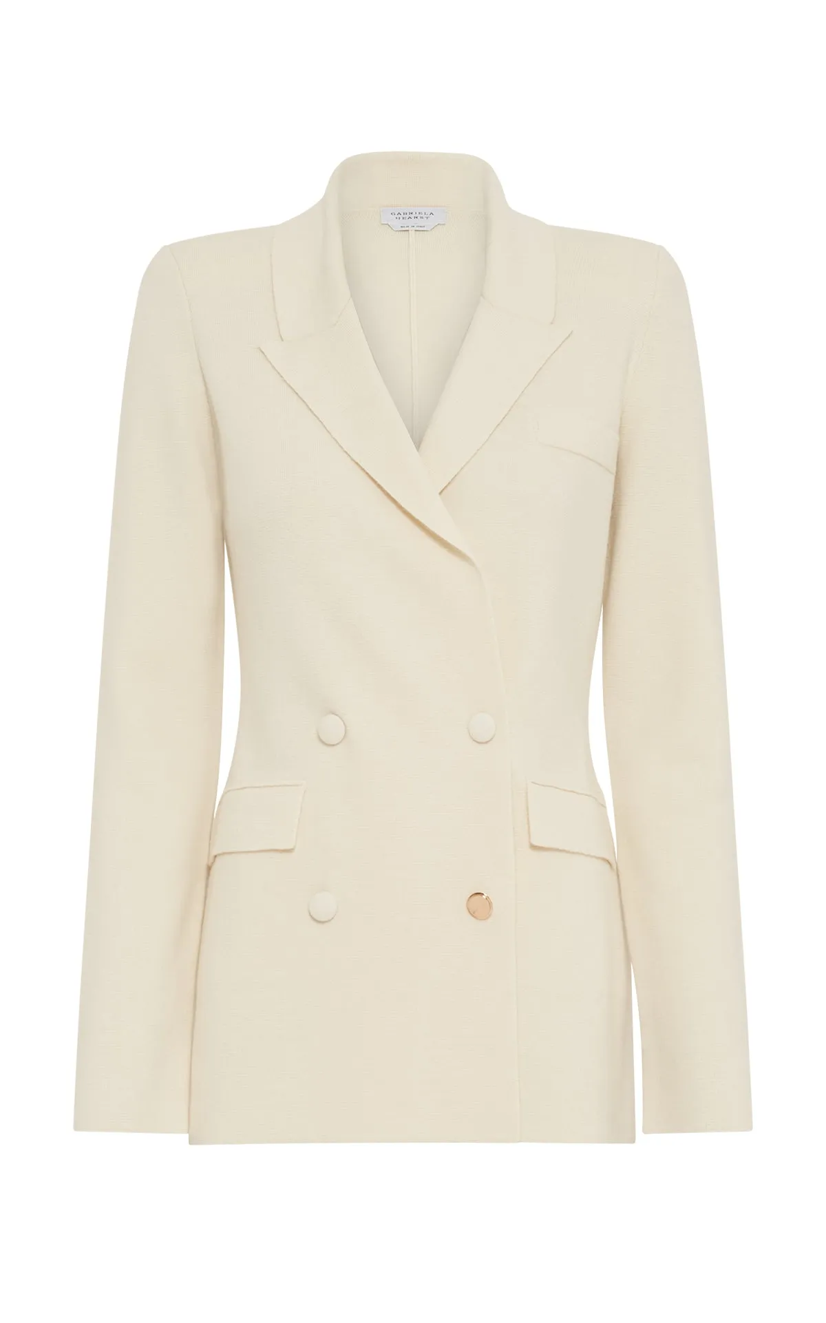 Bowen Knit Jacket in Ivory Merino Wool Cashmere