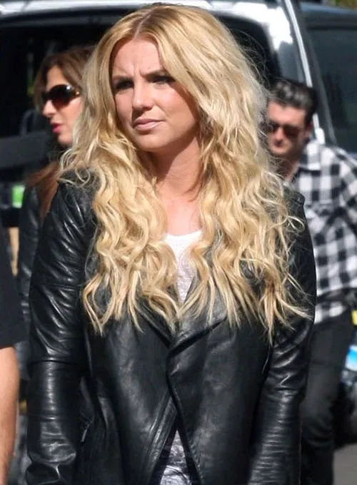 BRITNEY SPEARS BLACK LEATHER JACKET