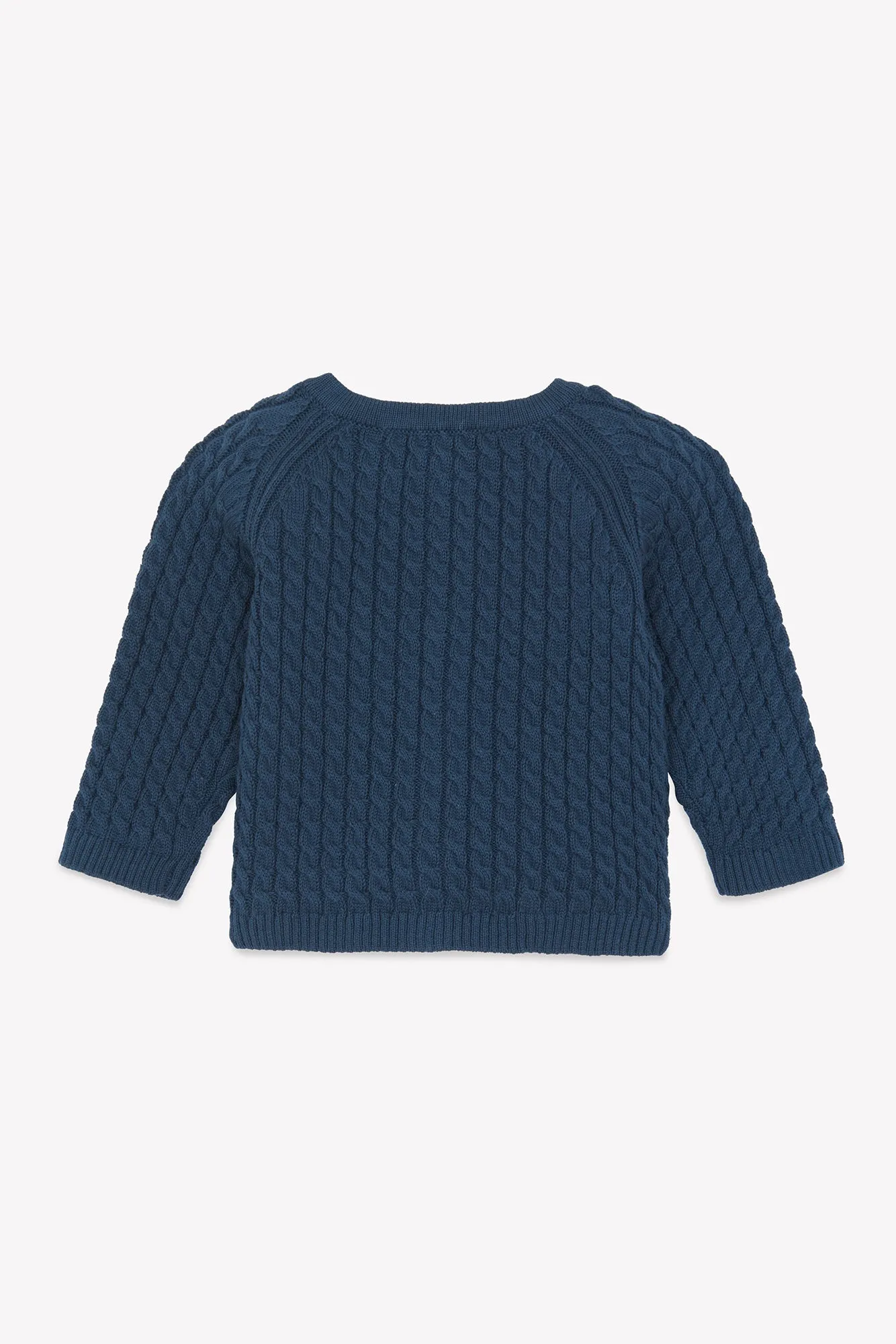 Cardigan - Navy Cable Knitwear