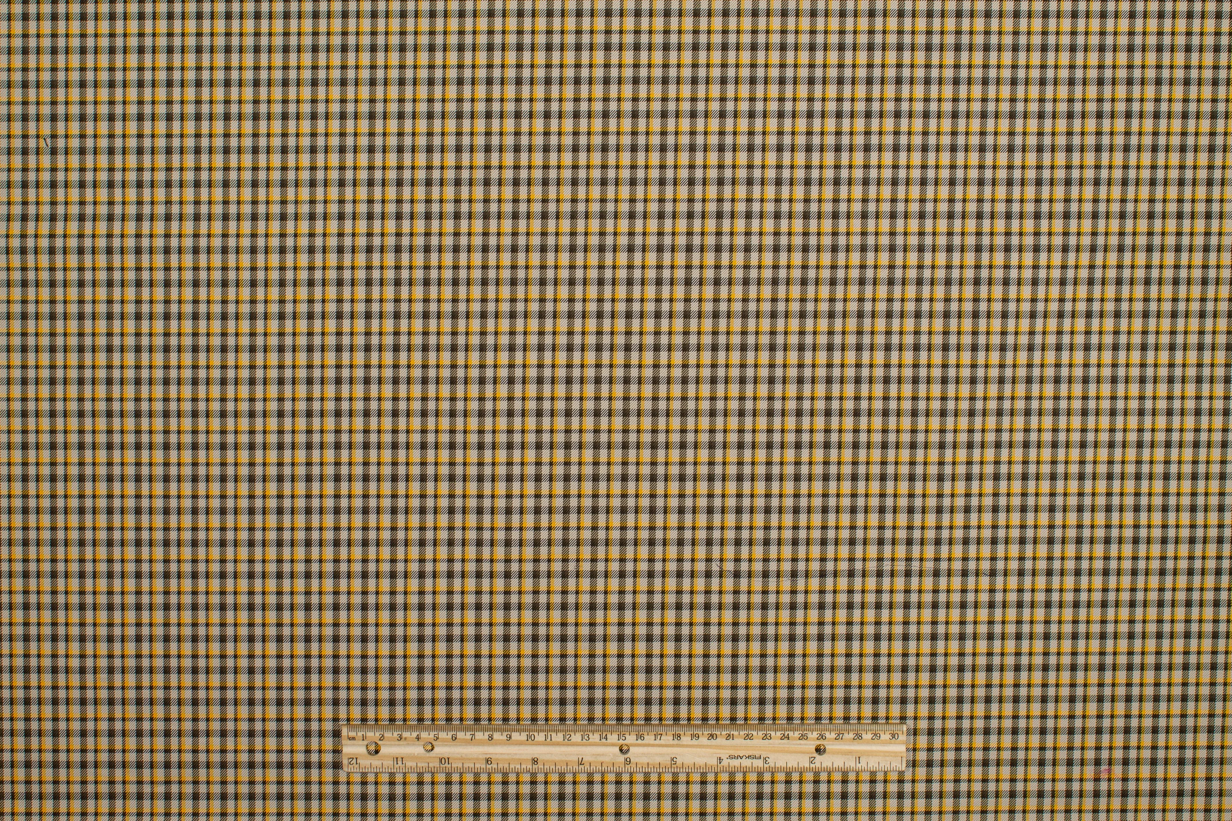 Checked Cotton Twill - Khaki Tan