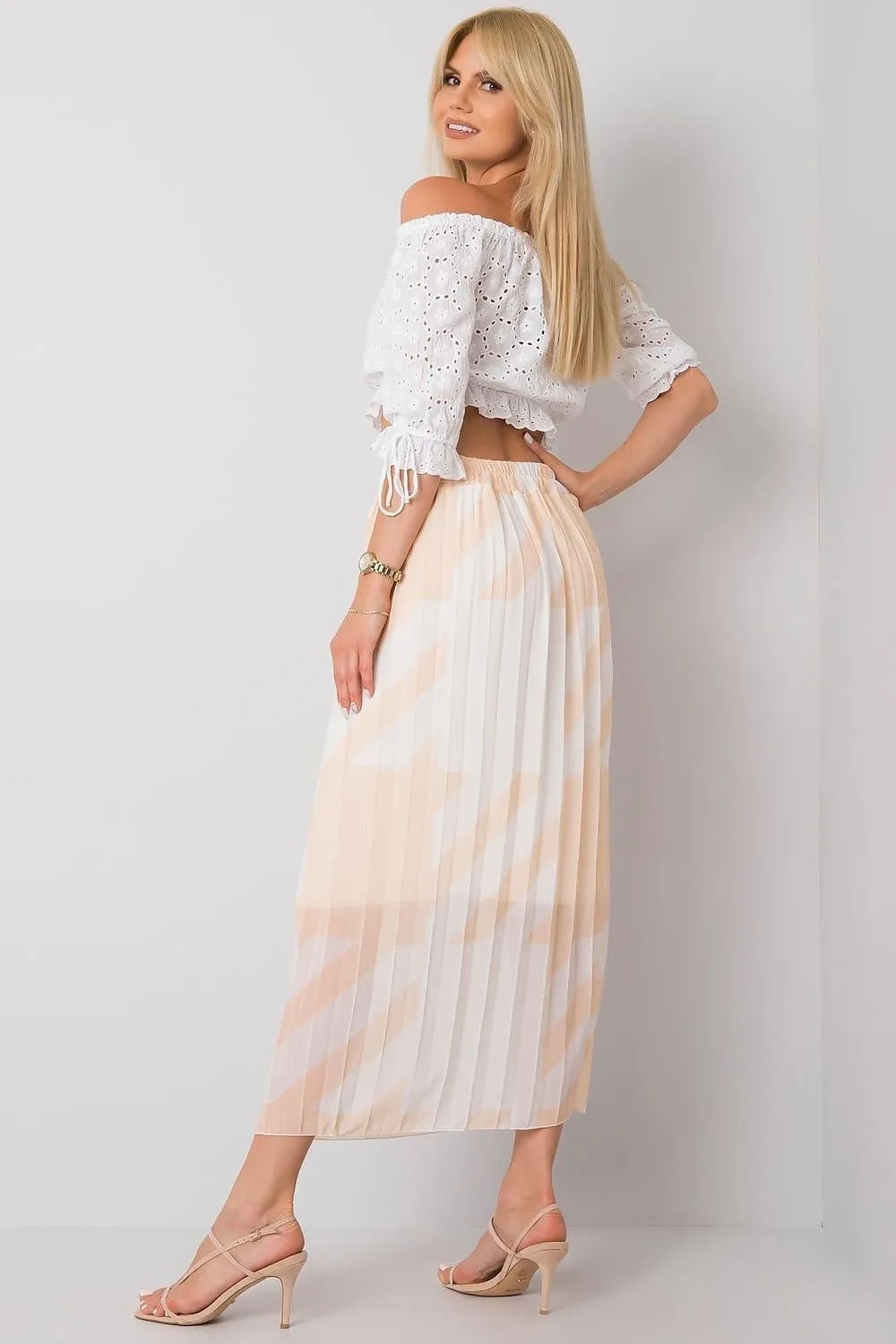 Chic Pleated Summer Skirt with Unique Italian Pattern