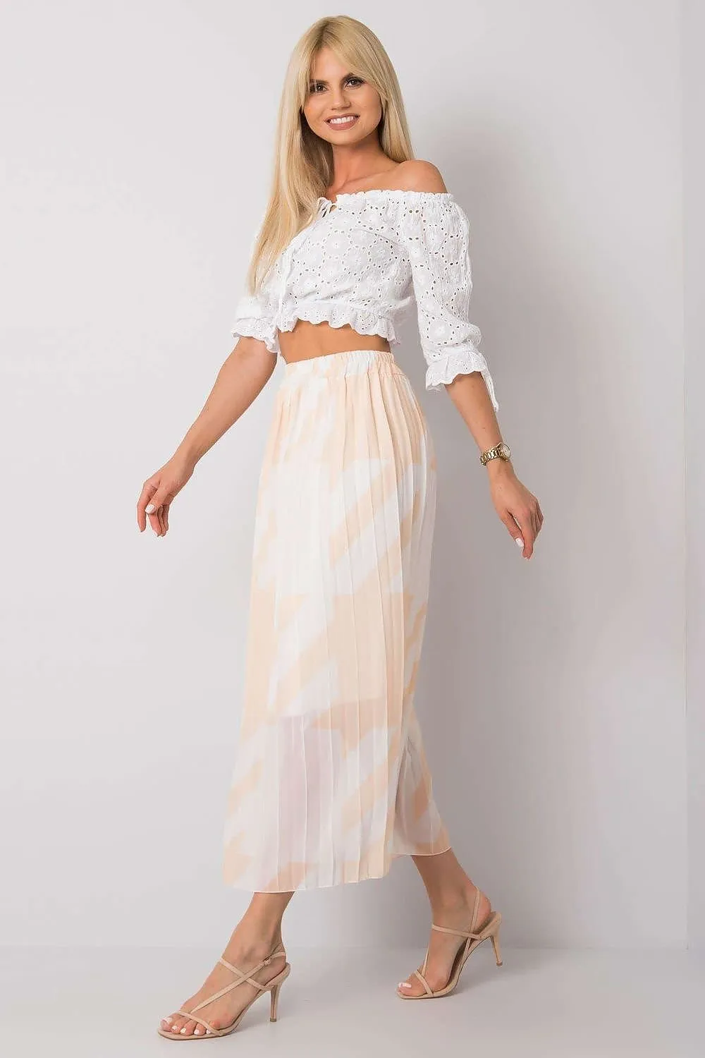 Chic Pleated Summer Skirt with Unique Italian Pattern