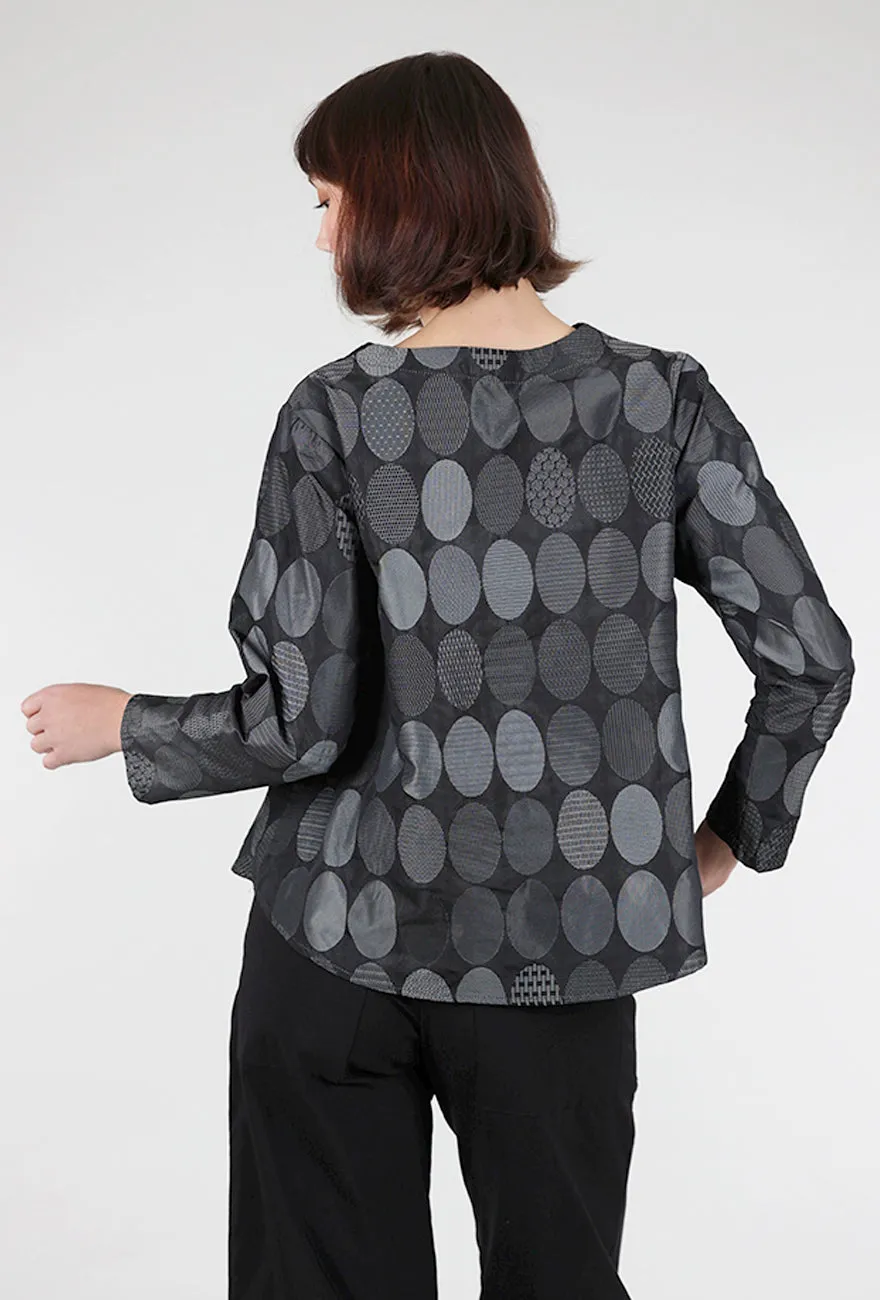 Circle Jacquard Bermuda Top, Silver