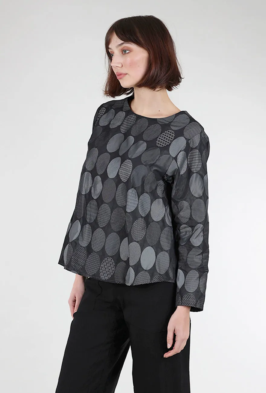 Circle Jacquard Bermuda Top, Silver