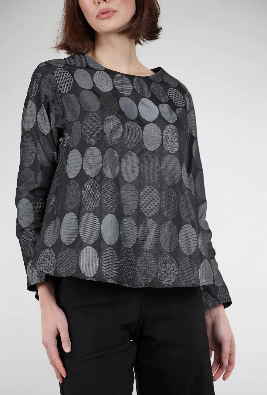 Circle Jacquard Bermuda Top, Silver