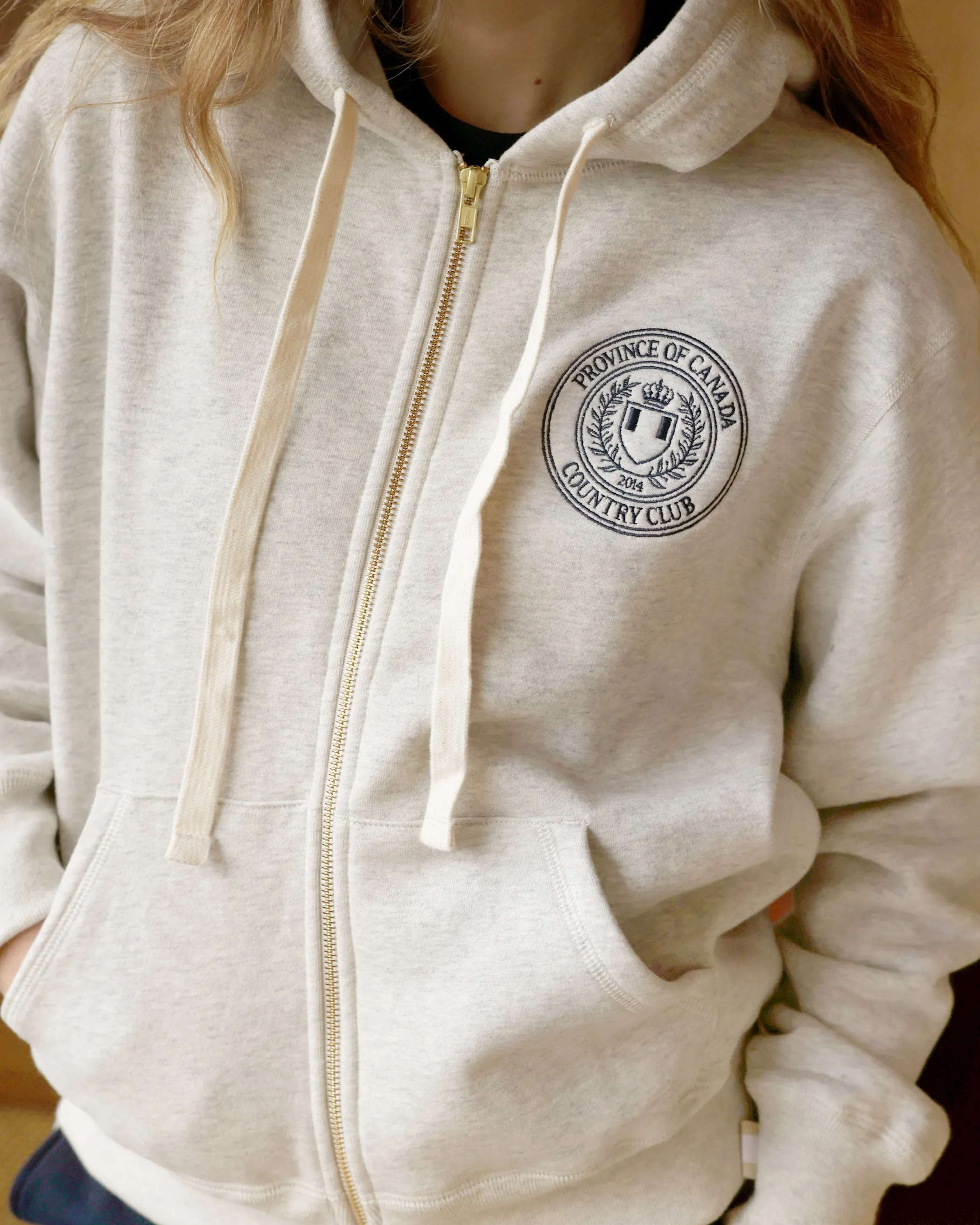 Country Club Fleece Zip Hoodie Eggshell - Unisex