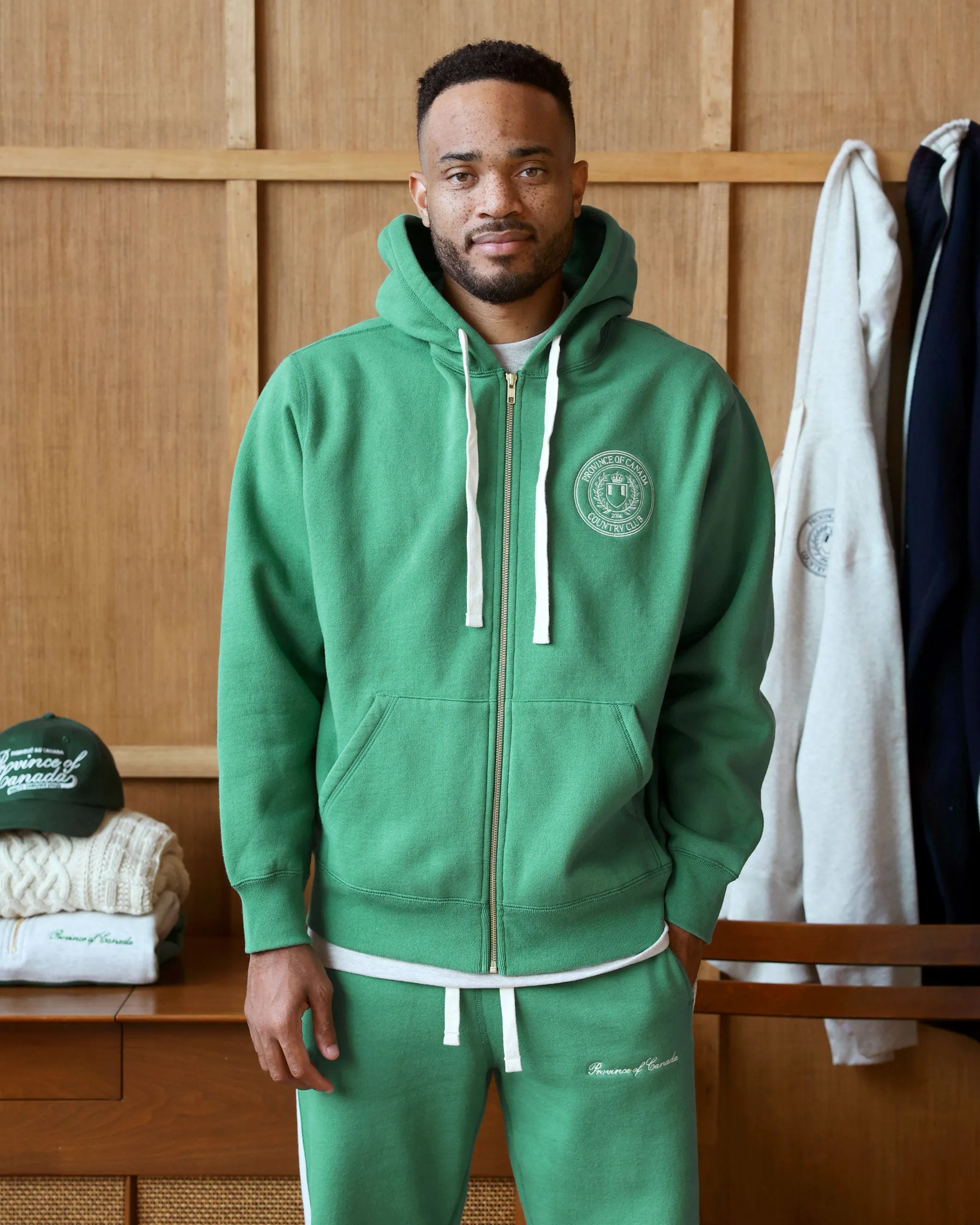 Country Club Fleece Zip Hoodie Green - Unisex