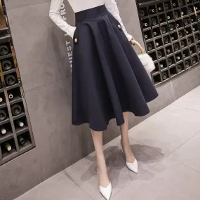 Elegant Swing Midi Skirt