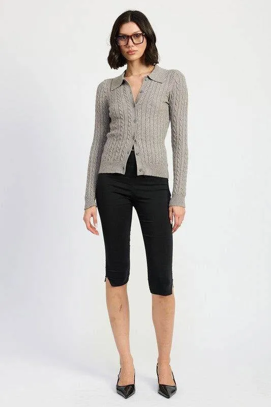 Emory Park Cable Knit Cardigan Top