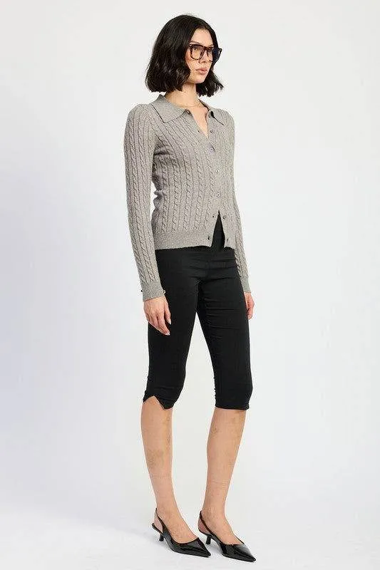 Emory Park Cable Knit Cardigan Top