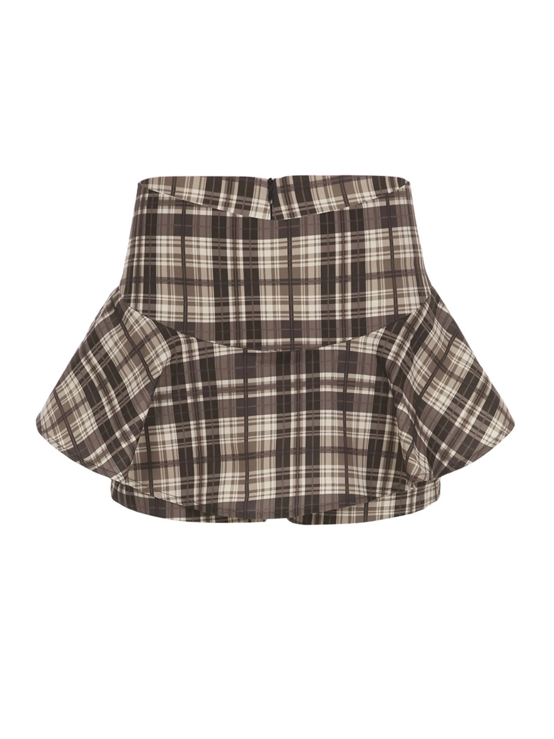 Eniola Plaid A-Line Mini Shorts Skirt