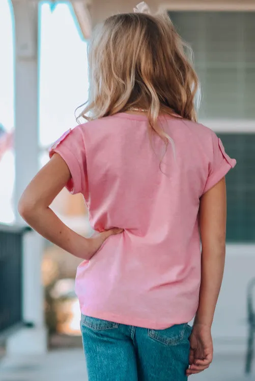 Fun In The Sun Button Tee-pink