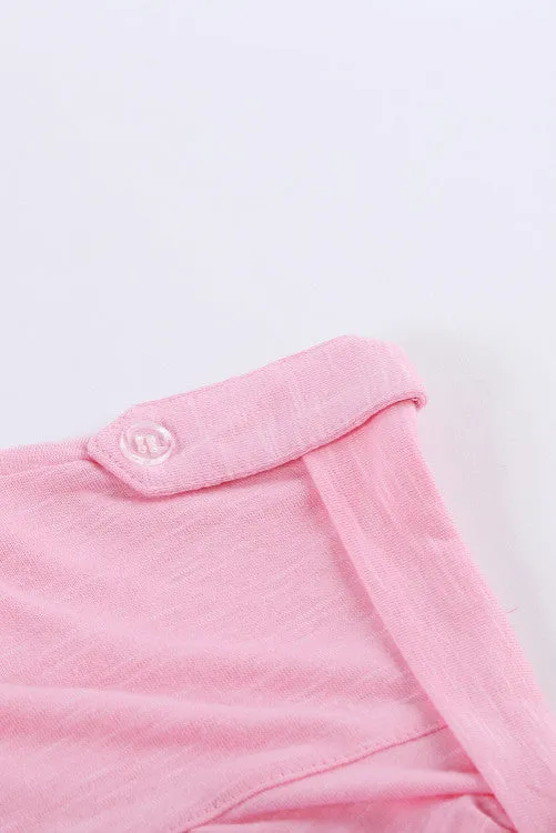 Fun In The Sun Button Tee-pink