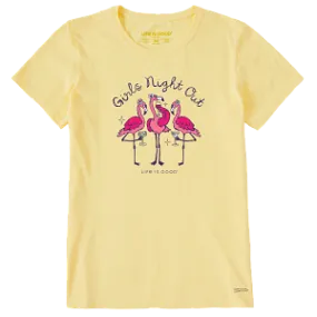 Life is Good W Crusher Girl's Night Out Flamingo SANDY YELLOW