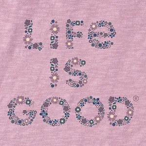 Life is Good W Oversized LIG Floral Stack VIOLET PURPLE