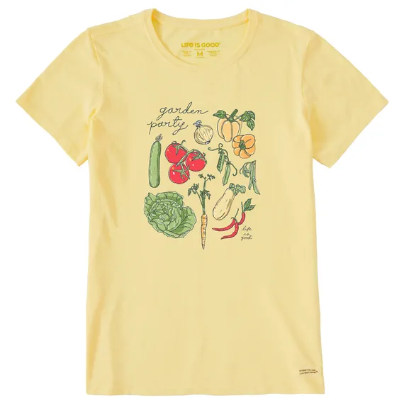 Life is Good W SS Crusher Realaxed Veggies Garden Party Tee SANDY YELLOW