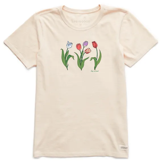 Life is Good W SS Crusher Tee 3 Genuine Tulips PUTTY WHITE