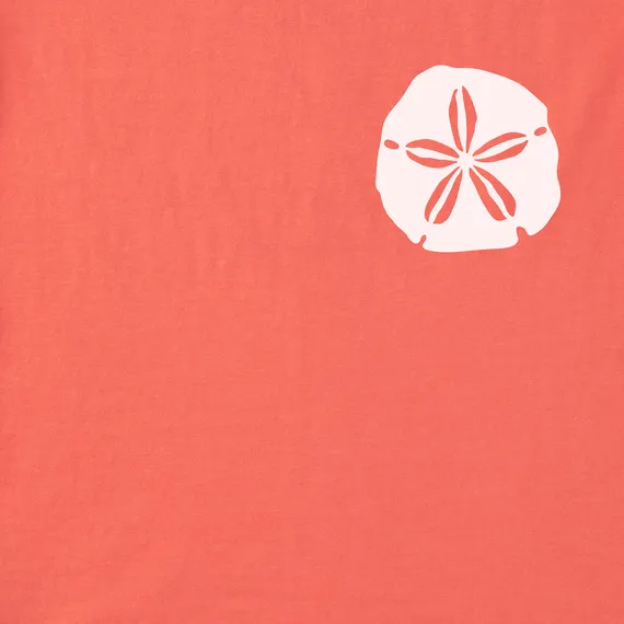 Life is Good W SS Crusher Tee Sand Dollar Beach MANGO ORANGE