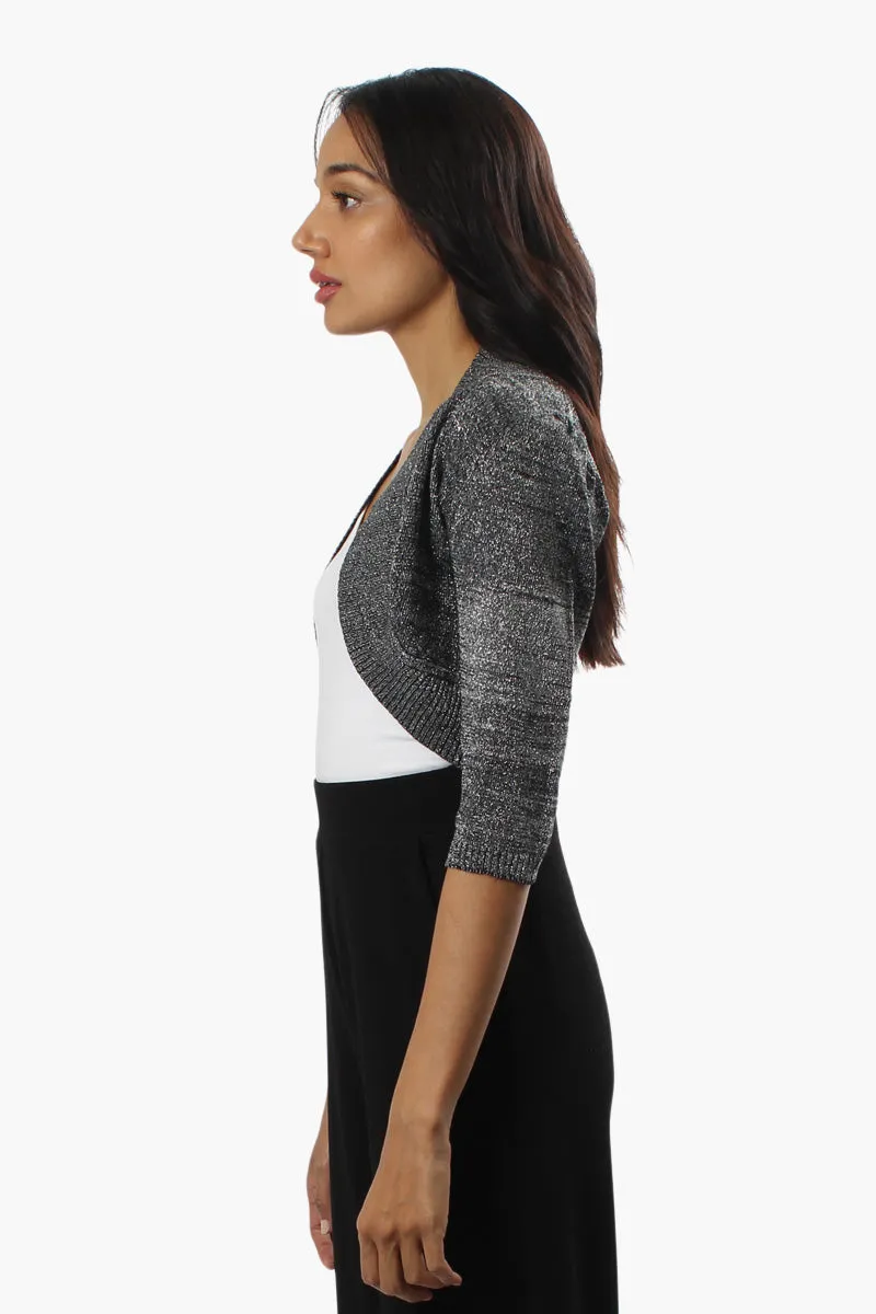 Limite 3/4 Sleeve Open Shrug Cardigan - Grey