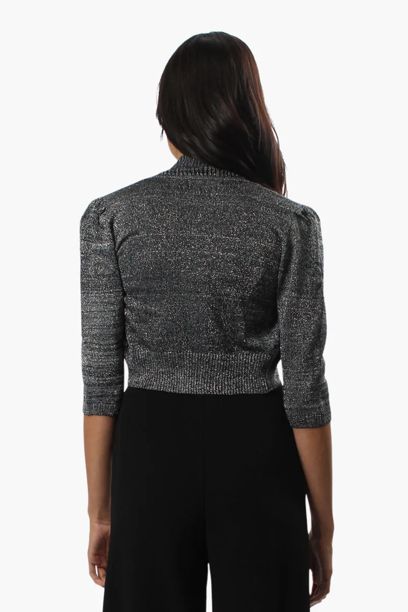 Limite 3/4 Sleeve Open Shrug Cardigan - Grey