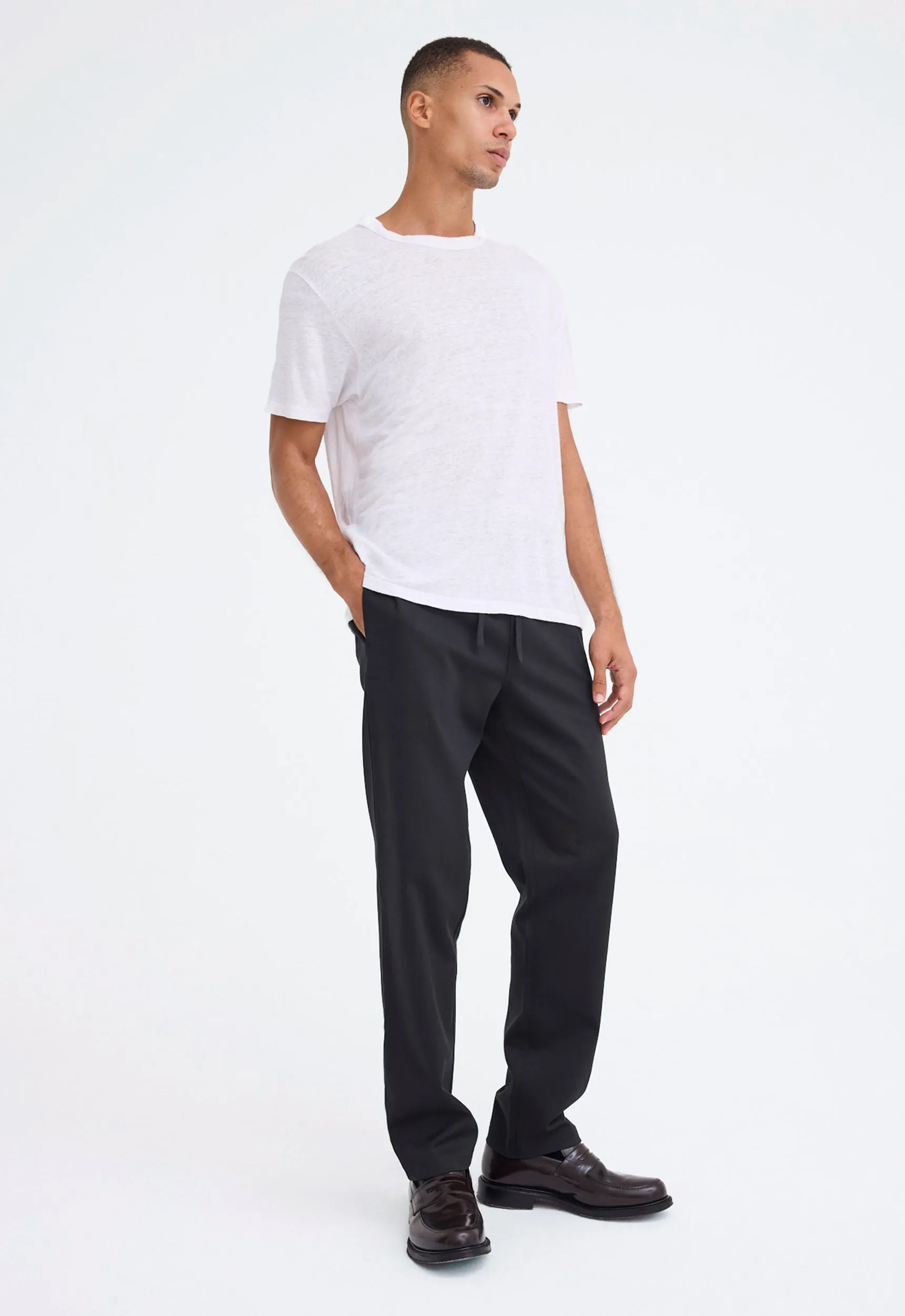 Line Linen Tee - White