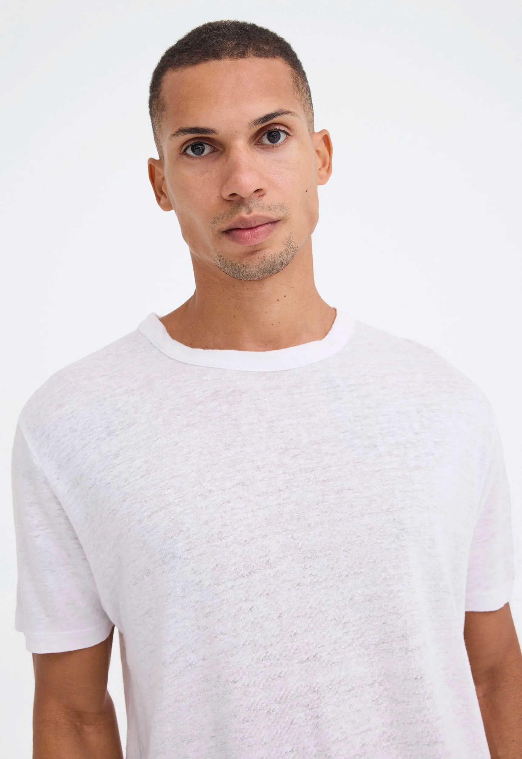 Line Linen Tee - White