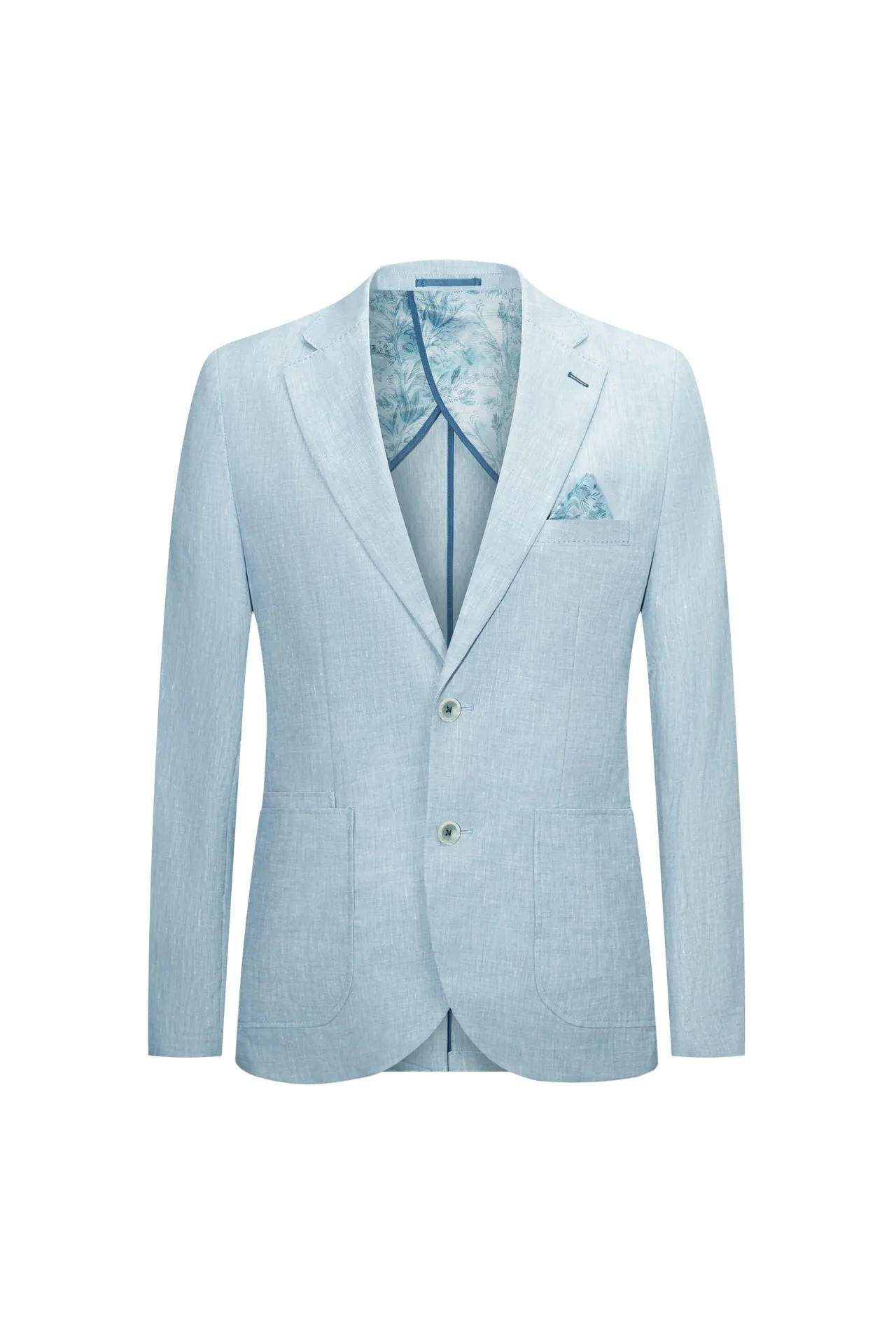 Linen Polyester Plain Casual Blazer in Relaxed Fit