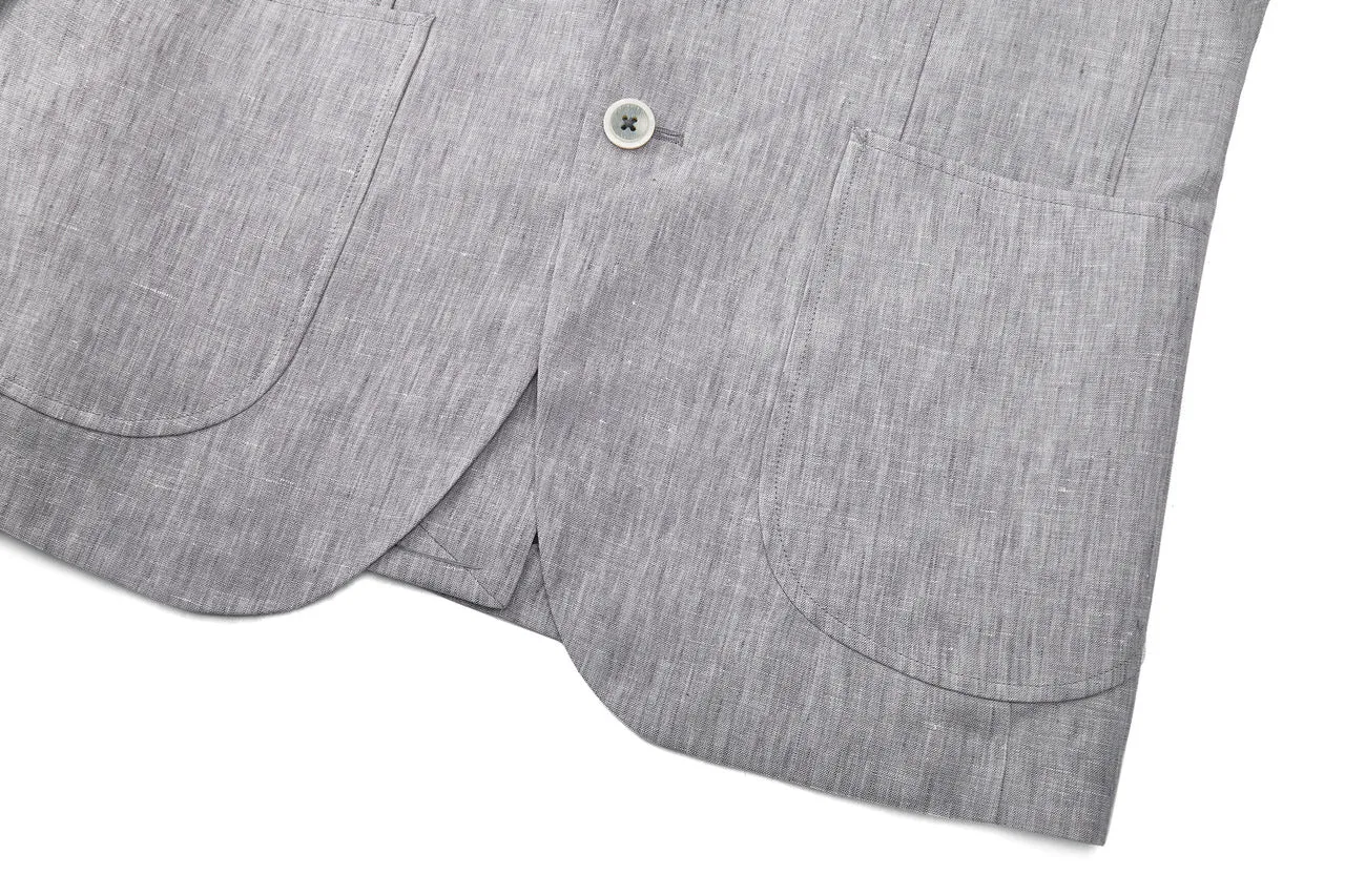 Linen Polyester Plain Casual Blazer in Relaxed Fit