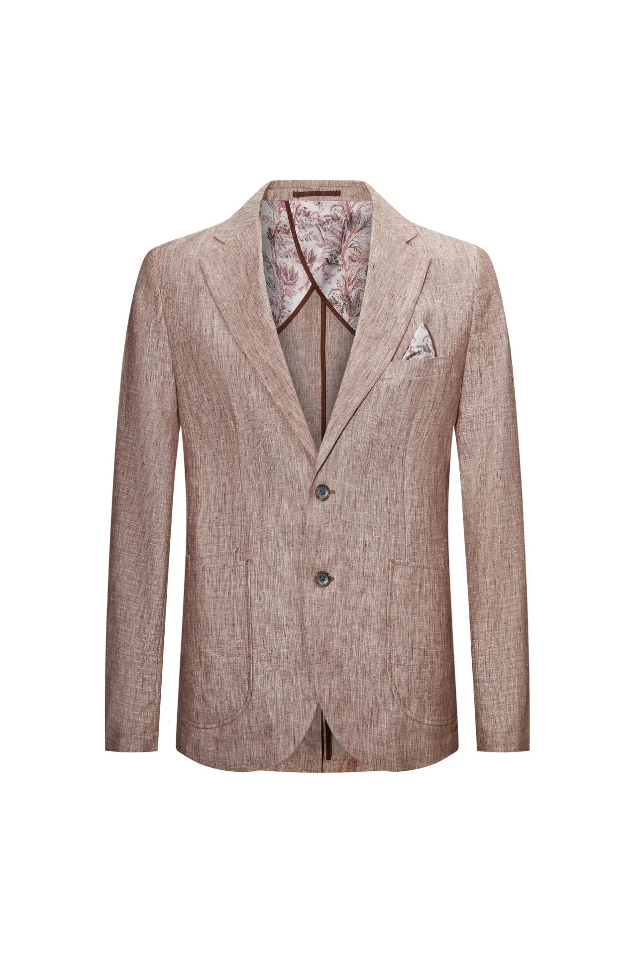 Linen Polyester Plain Casual Blazer in Relaxed Fit