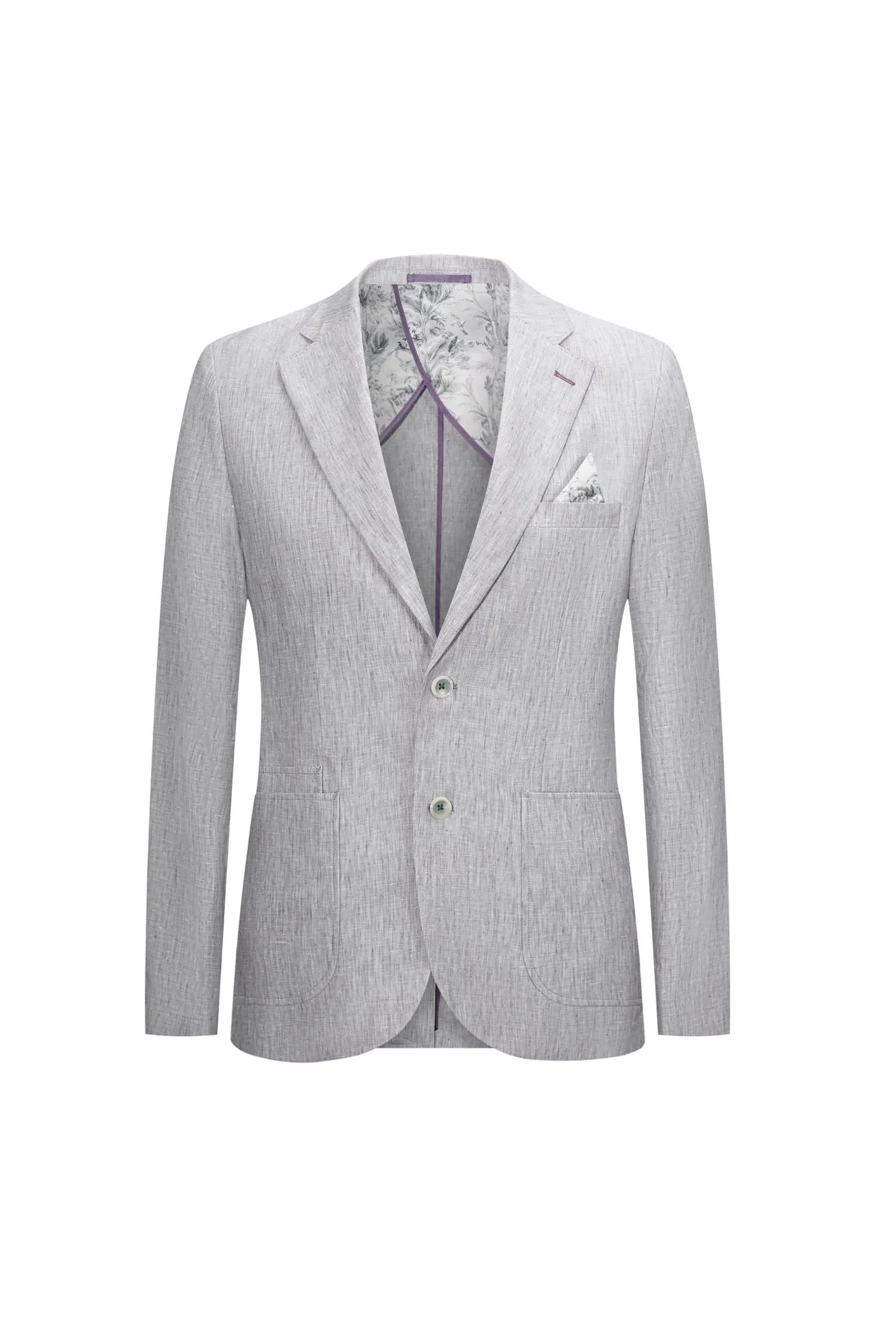 Linen Polyester Plain Casual Blazer in Relaxed Fit