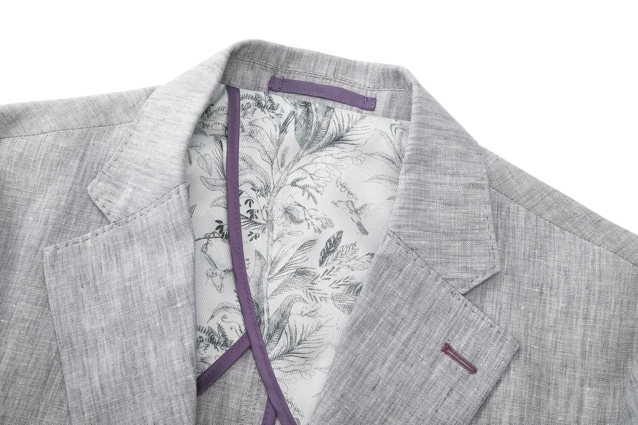 Linen Polyester Plain Casual Blazer in Relaxed Fit