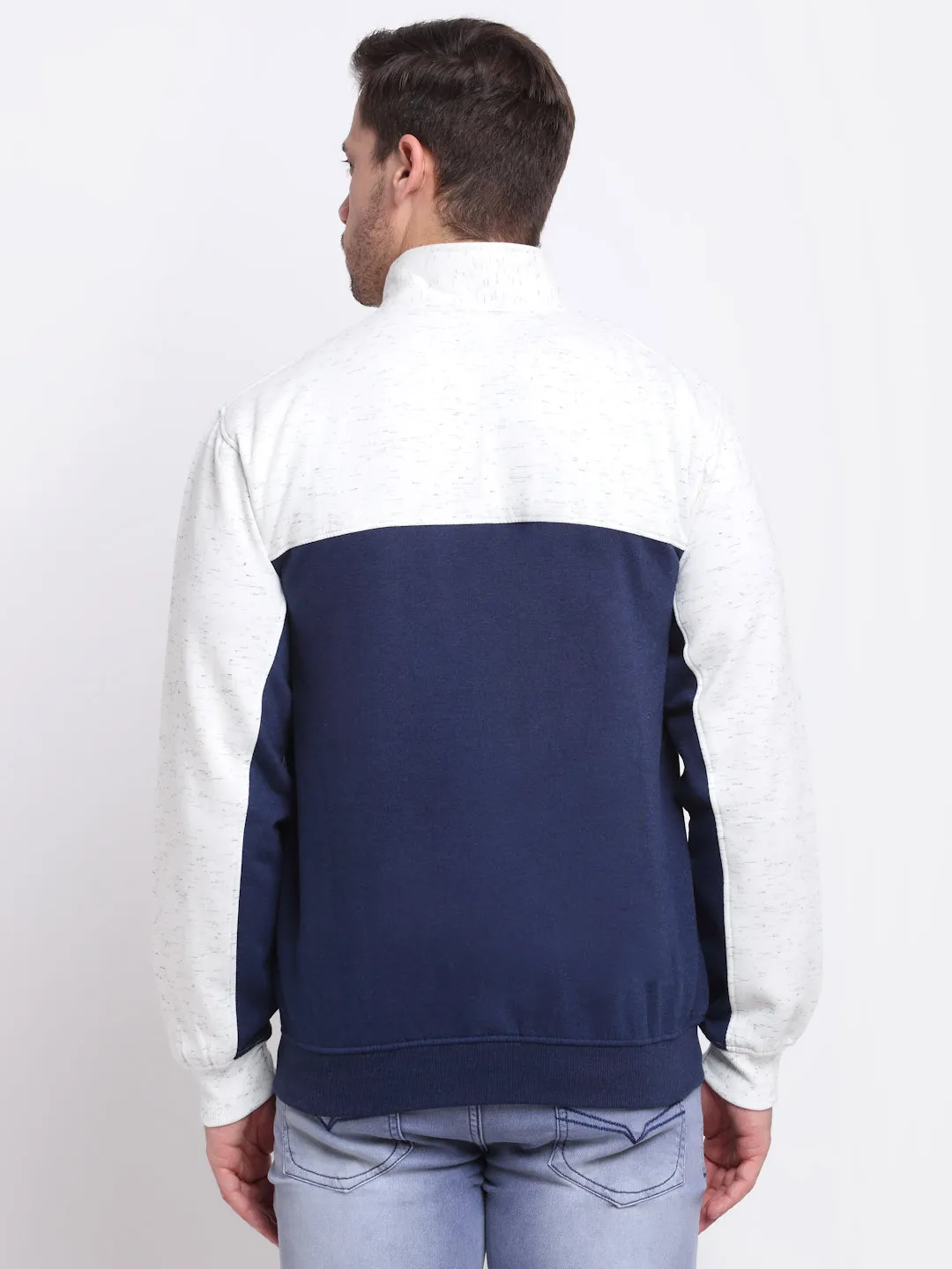 Men Blue Melange Sweatshirt