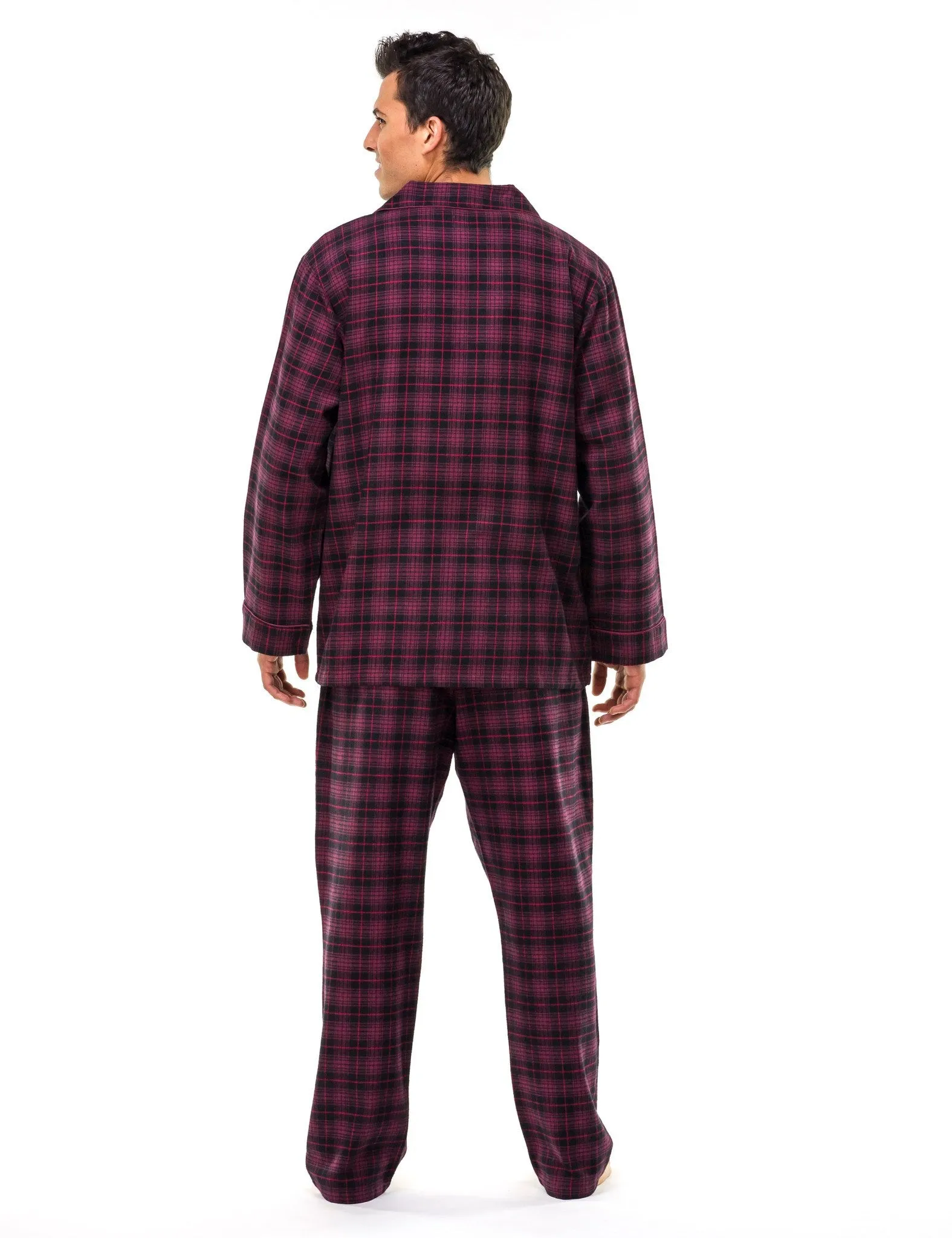 Men's Premium 100% Cotton Flannel Pajama Sleepwear Set (Relaxed Fit)