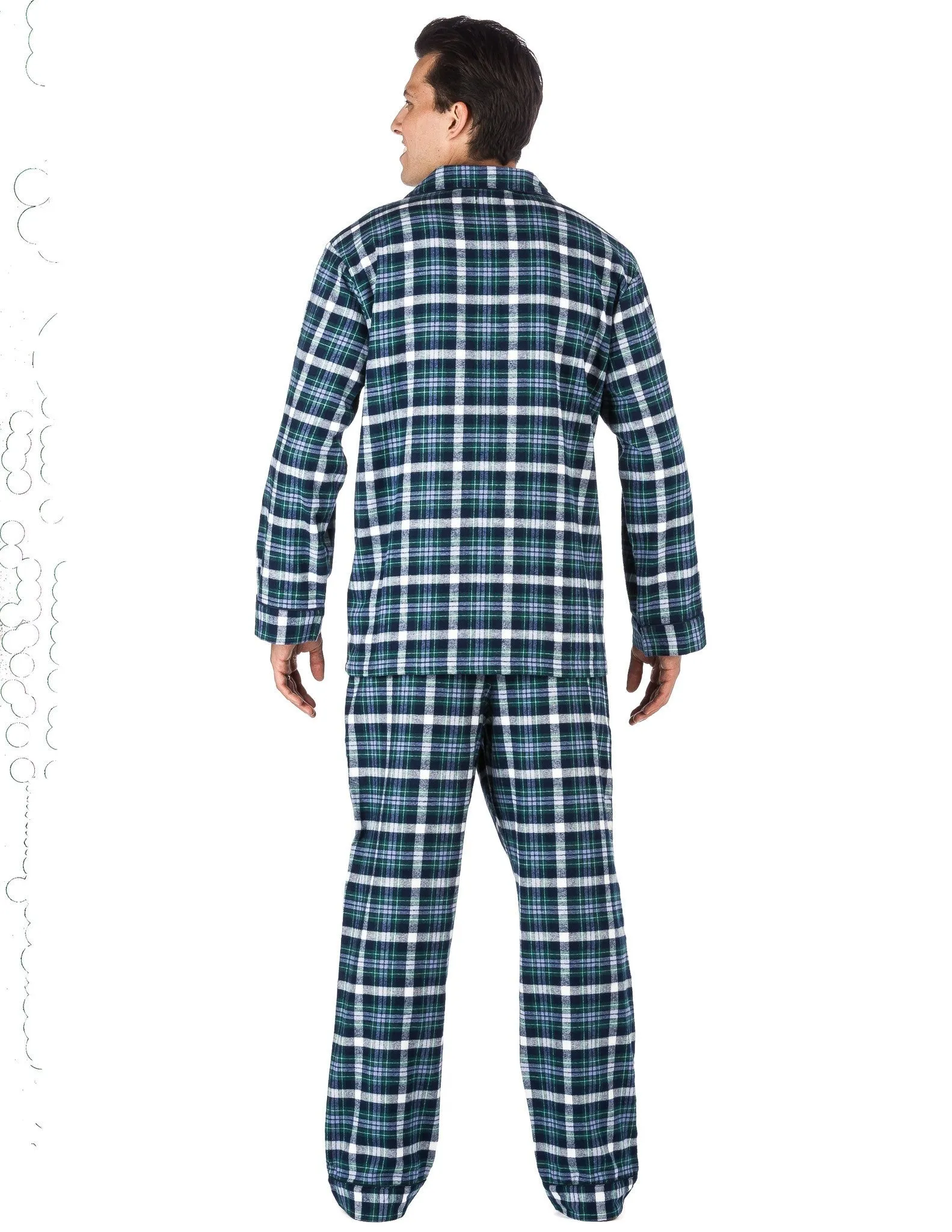 Men's Premium 100% Cotton Flannel Pajama Sleepwear Set (Relaxed Fit)